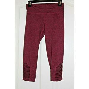 Champion C9 Leggings Athletic Cropped Cut Out Burgundy Purple Pocket Girls Small